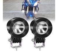 Biqing 2Pcs 10W Feux Antibrouillard LED Moto Blanc,2 Inch Phare Moto LED Feux Additionnels Phares Avant Moto Anti Brouillard Projecteur Spot Etanche pour 12-24V Véhicules Motos Vélos Voitures Camion