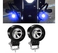 Biqing 2Pcs 10W Feux Antibrouillard LED Moto Bleu,2 Inch Phare Moto LED Feux Additionnels Phares Avant Moto Anti Brouillard Projecteur Spot Etanche pour 12-24V Véhicules Motos Vélos Voitures Camion