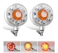 Biqing 2PCS 3 inch Rond Double Face Garde-boue Clignotants Indicateur pour Remorque,12V/24V Feu LED Remorque Feux Latéraux à LED Rouge Jaune pour Semi-Remorques Tracteurs
