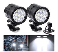 Biqing 2pcs 90W Phare Moto Feux Additionnels LED,Phares Avant Supplémentaires pour Moto 12V/24V Anti Brouillard Projecteur Spot pour Truck Motos Quad Scooter Avec 22mm Interrupteurs