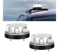 Biqing 2PCS Gyrophare LED 12V-24V, Rond Stroboscopique Signalement d'avertissement Lumières 2 Modes de Flash Strobe Beacon Light Pour Voiture Véhicule Camion Remorque Van (2, Blanc)