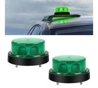 Biqing 2PCS Gyrophare LED 12V-24V, Rond Stroboscopique Signalement d'avertissement Lumières 2 Modes de Flash Strobe Beacon Light Pour Voiture Véhicule Camion Remorque Van (2, Vert)