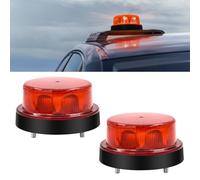 Biqing 2PCS Gyrophare LED 12V-24V, Rond Stroboscopique Signalement d'avertissement Lumières 2 Modes de Flash Strobe Beacon Light Pour Voiture Véhicule Camion Remorque Van (2, Rouge)