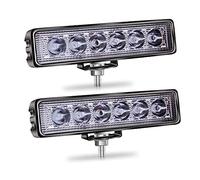 Biqing 2PCS LED Barre De Travail 6 Pouces,18W Projecteur LED Antibrouillard 12V 24V LED Projecteur de Travail Phares Supplémentaires pour Bateau Camion Voiture SUV VTT 4WD Offroad