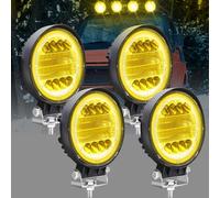 Biqing 2PCS LED Phare 12V 24V,4.5 Inch Phare de Travail Longue Portee LED 96W Projecteur de Travail Avec Ambre Angel Eyes Feux de 4x4 (2)