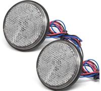 Biqing 2Pcs Moto LED Féflecteur,Universal Feux de Remorque Led 12V Feu Arriere pour Remorque Feu de Gabarit Led pour Moto LED étanche Réflecteur Feu Stop Lampe (Ambre)
