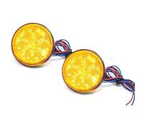 Biqing 2Pcs Moto LED Réflecteur,Universal Feux de Remorque Led 24V Feu Arriere pour Remorque Feu de Gabarit Led pour Moto LEDs étanche Réflecteur Stop Lampe (Ambre)