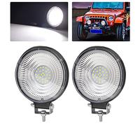 Biqing 2X Phare de Travail LED 12V, LED Barre 4.4” Projecteur Voiture Spot Flood Feux Antibrouillard 24V Feux de Travail Feux Additionnels 25000LM pour 4x4 Truck ATV Offroad Spotlight (84W)
