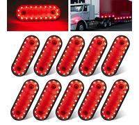 Biqing [4.6Inch] 10PCS Feux de Position LED 24V,20LED Feu de Position Latéral Feux de Gabarit LED Éclairage Côté Indicateur de Dégagement pour Remorque/Camion/Bateau (rouge-10X)