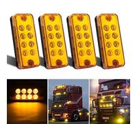 Biqing 4PCS 8LED Feu de Position Latéral,Unviersal 12V/24V Feux Latéraux Éclairage Arrière Avant Feux de Gabarit LED 3.8 Inch pour remorque Van Caravan Camion de Voiture Bus Bateaux(Ambre)