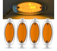 Biqing 4pcs Feux de Gabarit, 18 LED Ambre 6.7 Inch 12V 24V Feu de Gabarit Remorque Latéraux avec Lunette Chromée pour Camion Remorque Van Bus Bateau (Jaune)