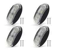Biqing 4PCS Ovale Feux Latéraux de Position,12V/24V Feux de Gabarit Avant Feux Arrière Lampes pour Camion remorque Van de Voiture Bus Bateaux (Blanc)