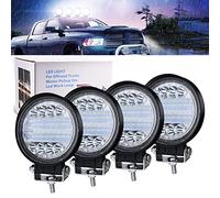 Biqing 72W Phare de Travail LED,4.5 Inch Phare de Travail Rond 7200lm Additionnel 4x4 Projecteur Flood Combo Feu de Brouillard Lampe Conduite 12V 24V Projecteur Longue Portee LED (4)