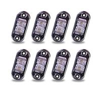 Biqing 8PCS Feu de Gabarit Remorque Blanc, Feux de Gabarit Feux De Côté Led Universel 12V / 24V pour voiture camion van remorques camion bus de voiture