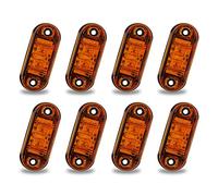 Biqing 8PCS Feu de Gabarit Remorque Jaune, Feux de Gabarit Feux De Côté Led Universel 12V / 24V pour voiture camion van remorques camion bus de voiture