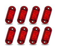 Biqing 8PCS Feu de Gabarit Remorque Rouge, Feux de Gabarit Feux De Côté Led Universel 12V / 24V pour voiture camion van remorques camion bus de voiture
