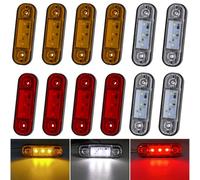 Biqing 8PCS Feux de Gabarit, 12V 24V 3.4 Inch LED Feu de Gabarit Remorque Arrière Avant Indicateur pour Camion Remorque Van Caravan Lorry Bus (Jaune+Blanc+Rouge)