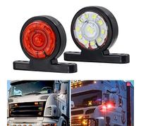 Biqing Double Face Feux de Gabarit Latéral LED Rouge Blanc,8 LED Feux Latéraux pour Caravane 12V 24V Feux de Position Étanche pour Camion Caravane Remorque,2pcs (Modèle G)