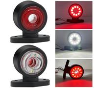 Biqing Double Face Feux de Gabarit Latéral LED Rouge Blanc,8 LED Feux Latéraux pour Caravane 12V 24V Feux de Position Étanche pour Camion Caravane Remorque,2pcs (Modèle D)