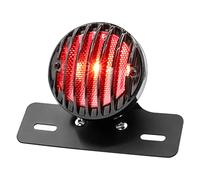 Biqing Feu Arrière de Frein de Moto,Universel Feu Stop de Frein Arrière de Moto Rouge 12V avec Support de plaque d'immatriculation pour Chopper Street Bike Dirt Bike(Métal)