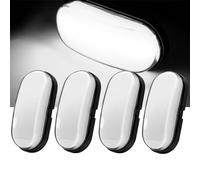 Biqing Feux de Gabarit, 12V 24V Ovale Feu de Gabarit Remorque LED Feux Latéraux Eclairage pour Remorque,Camion,Caravane,Bus,Bateau,Tracteur (4PCS, Blanc)