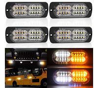 Biqing Feux Stroboscopique, LEDs Lampe Flash Stroboscope Gyrophare LED Feux Pénétrations Avant Voyant d’Alarme Urgence Strobe 12V/24V pour Voiture Camion Remorque (20LED-Jaune&Blanc-4X)