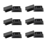 Biqing Lot de 12 Bouchons de Tubes - 41 x 41 mm, Bouchon de Tube carré en Plastique- pour Pieds de Meuble Trampoline Armoire Étagère Chaise -Noir