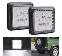 Biqing Truck Rear [2 Modes] 2PCS Feu Arrière LED pour Remorque,Carrés Feux Remorque LED 24V Feux de Frein Arrière Feux Antibrouillard pour Camion/Remorque/Caravane/Tracteur (Blanc)