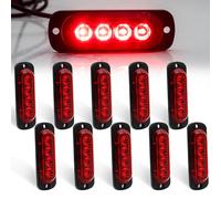 Biqiure 10PCS Feu de Gabarit Remorque Rouge,Universel Feux de Gabarit LED 12V 24V Camion Indicateur de Position pour Camion remorque Van Caravan