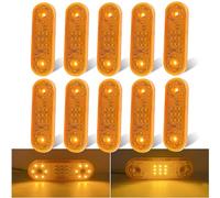 Biqiure 10PCS Feux de Gabarit, 21LED 12V 24V Feu de Gabarit Remorque Feux de Gabarit Avant Feux Arrière Lampes pour Remorque Voiture Véhicule Camion(Jaune)
