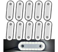 Biqiure 10PCS Feux de Gabarit Blanc,12V 24V Feu de Gabarit Remorque LED Arrière Avant Indicateur Feux de Gabarit Latéraux pour Remorque Camion Caravane