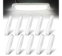 Biqiure 10PCS Feux de Gabarit Latéraux LED Blanc,9-LED Indicateur de Position 12V-24V Partie Arrière Feu de Gabarit Feux Latéraux Eclairage Lumière