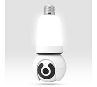 Biqiure 1PC WiFi Ampoule Caméra,1080P Ampoule Camera Surveillance Caméras de Surveillance avec Prise de Lampe E27,Sirène et Alarme Lumineuse,Vision Nocturne Couleur