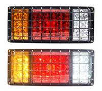 Biqiure 2PCS Feu Remorque LED,32-LED Feux Arrière Remorques Clignotant de Position Feux de pour Camion Remorque Caravane Tracteur 24V avec filet de fer