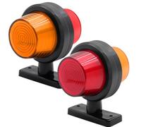 Biqiure 2PCS Feux de Gabarit Latéral LED,Feux Marquage Latéral 12V / 24V Double Face Feux Gabarit Position Feu Lateral Rouge Jaune pour Camion RV Caravan
