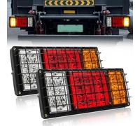 Biqiure Feu Remorque LED,32-LED Feux Arrière Remorques Clignotant de Position Feux de pour Camion Remorque Caravane Tracteur 24V avec filet de fer,2pcs