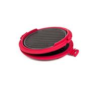 BIRAMBEAU - B.BAD - Grill Micro-Ondes - Spécialement Conçu Pour une Cuisson Parfaite - Ronde - Couleur : Noir & Rouge - Facile d'Utilisation - Lave-Vaisselle