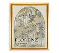 BIRAPA Florence Cadre photo en bois - 24 x 32 cm - Doré - Vintage - Avec moulure décorative à l'intérieur et à l'extérieur - Cadre amovible - Cadre en bois de qualité supérieure