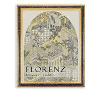BIRAPA Florence Cadre photo en bois 28 x 35 cm - Porte Photo, Porte Affiche en bois noir doré avec moulure décorative intérieure et extérieure