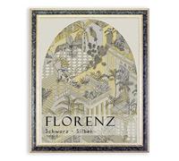 BIRAPA Florence Cadre photo en bois 28 x 40 cm - Noir argenté - Cadre photo en bois avec moulure décorative intérieure et extérieure - Cadre photo en bois