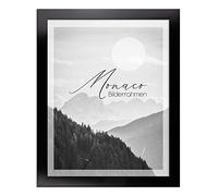 BIRAPA Monaco Cadre photo 32 x 45 cm Noir brillant - Aspect métal - Cadre en aluminium brossé - Cadre pour poster, cadre amovible