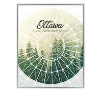 BIRAPA Ottawa Cadre photo en aluminium 50 x 65 cm Argenté mat avec vitre en verre synthétique antireflet