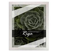 BIRAPA Riga Cadre photo en bois 50 x 70 cm en blanc vieilli style maison de campagne vintage avec vitre en verre synthétique antireflet