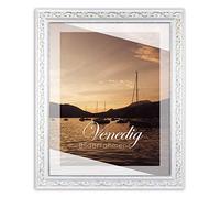 BIRAPA Venise en bois massif Venise 30 x 30 cm - Couleur : blanc argenté - Cadre photo argenté vintage - Cadre photo collage