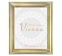 BIRAPA Vienna Cadre photo doré 100 x 100 cm - Cadre photo vintage en bois champagne doré avec moulure décorative à l'intérieur et à l'extérieur, cadre photo en bois