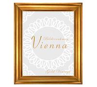 BIRAPA Vienna Cadre photo en bois massif Doré 40 x 60 cm, Cadre 40x60, Cadre 60x40