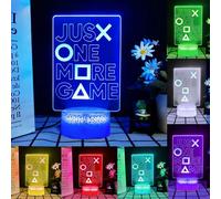 BIRBANN Lampe 3D Gamer Avec fonction tactile - 7 Couleurs, Veilleuse Changement de Couleurs,Veilleuse Icones Pour Enfants Et Hommes, Cadeaux D'Anniversaire Et Pâques