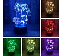 BIRBANN Lampe Minec, Lumière Minec D'illusion 3D, Veilleuse Minec LED 7 Couleurs Smartes, Cadeau D'anniversaire Minec