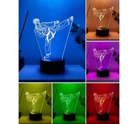BIRBANN Veilleuse Taekwondo 3D - Lampe de Nuit LED à 7 Couleurs Changeantes - Enfants Idée Cadeau Originale, Décoration Chambre pour Ambiance Apaisante