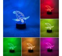 BIRBANN Veilleuse Tortue 3D pour Enfant - Lampe à Commande Tactile 7 Couleurs, Décoration de Chambre - Cadeau d'Anniversaire pour Filles, Garçons, Amis et Famille